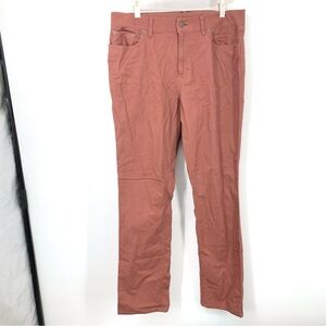LL Bean Women Size 14 M/T Pants Red Chinos Khakis Canvas Stretch Straight Leg